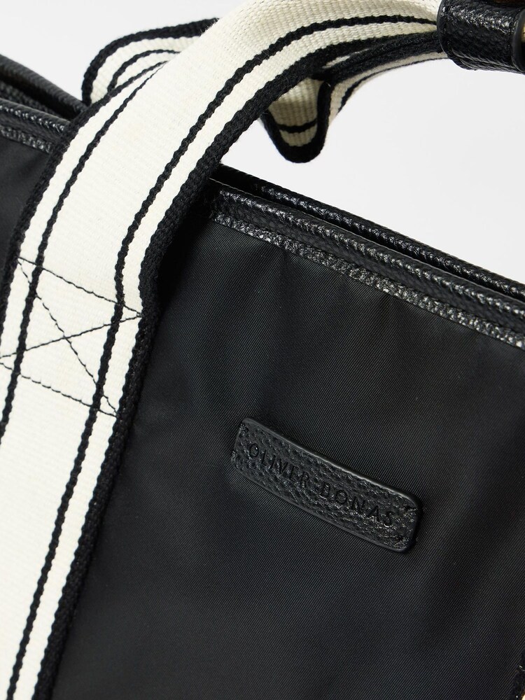 Oliver Bonas Black Paice Striped Backpack - Image 6 of 7