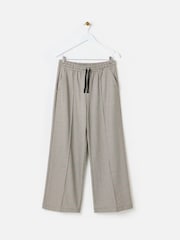 Oliver Bonas Green Checked Drawstring Wide Leg Trousers - Image 3 of 7