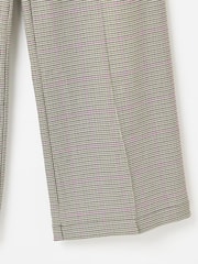 Oliver Bonas Green Checked Drawstring Wide Leg Trousers - Image 7 of 7