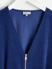 Oliver Bonas Blue Blue 100% Cotton Corduroy Zip Up Jumpsuit - Image 5 of 8
