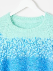 Oliver Bonas Blue Ombre Striped Knitted Jumper - Image 5 of 8