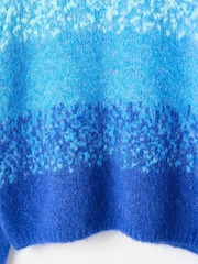 Oliver Bonas Blue Ombre Striped Knitted Jumper - Image 8 of 8