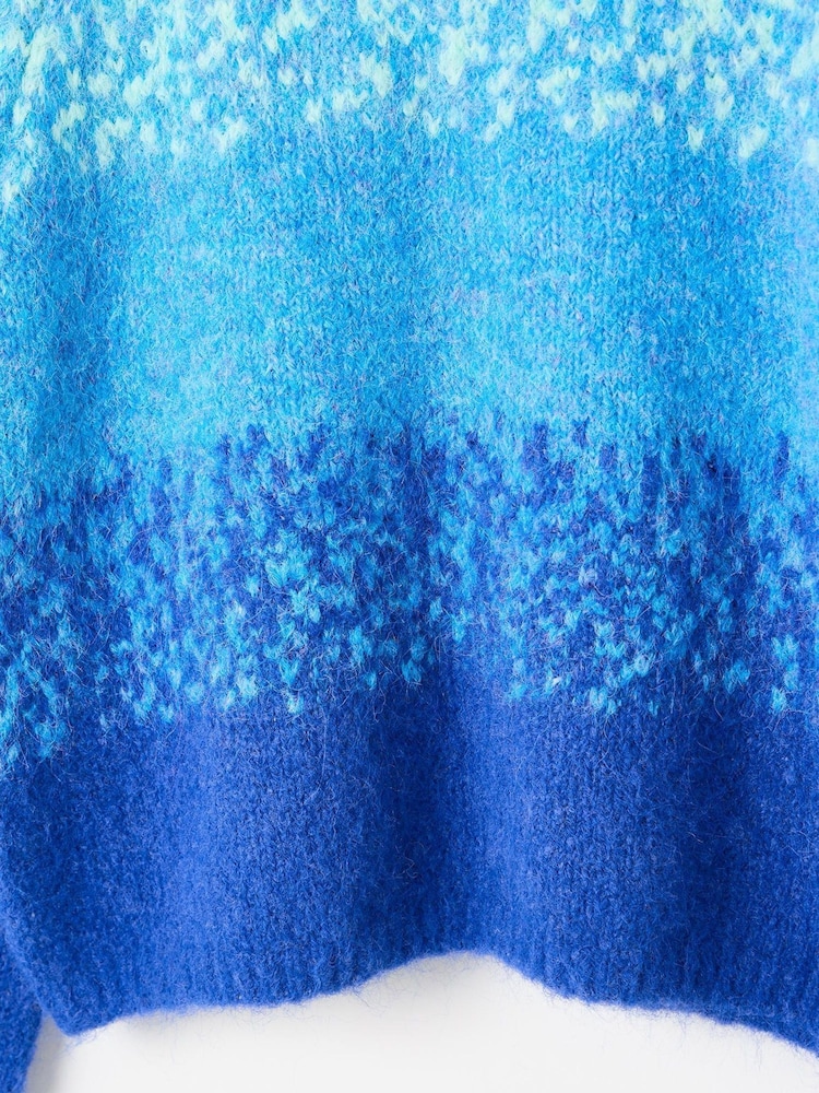 Oliver Bonas Blue Ombre Striped Knitted Jumper - Image 8 of 8