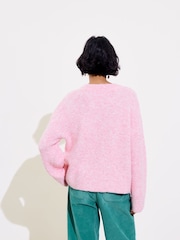 Oliver Bonas Pink Fluffy Cat Knitted Jumper - Image 2 of 8