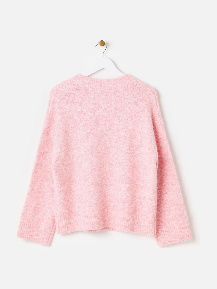 Oliver Bonas Pink Fluffy Cat Knitted Jumper - Image 4 of 8