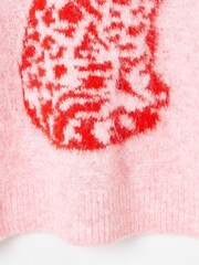 Oliver Bonas Pink Fluffy Cat Knitted Jumper - Image 8 of 8