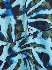 Oliver Bonas Blue Abstract Mesh Long Sleeve Top - Image 6 of 6