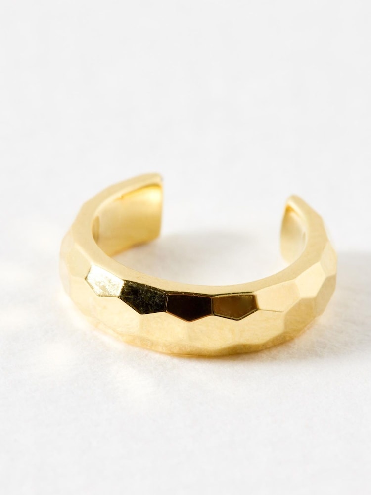 Oliver Bonas Gold Tone Mellina Textured Ear Cuff - Image 3 of 3 Oliver Bonas Gold Tone Mellina Textured Ear Cuff - Image 3 of 3