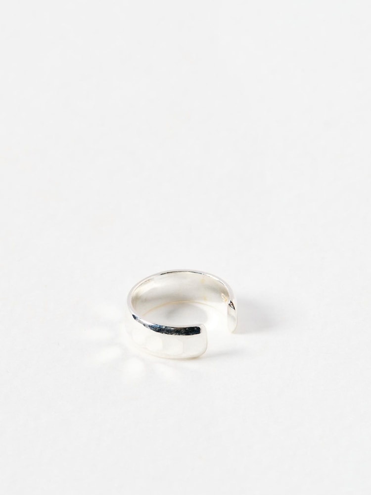 Oliver Bonas Silver Tone Donna Disco Textured Ear Cuff - Image 2 of 4