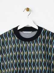 Oliver Bonas Black Geometric Knitted Sweatshirt - Image 3 of 6