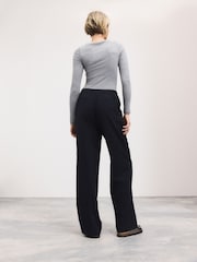 Navy Tailored Wide Leg Trousers with Wool - Image 3 of 5
