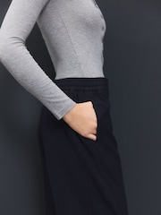 Navy Tailored Wide Leg Trousers with Wool - Image 5 of 5
