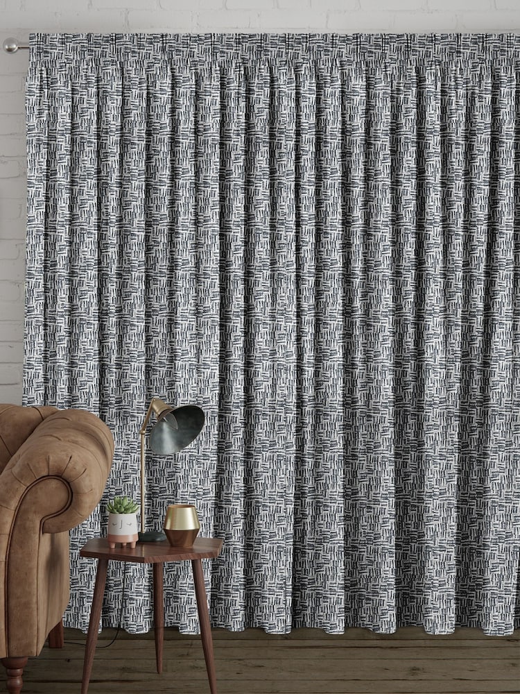 Marine Blue Venire Made to Measure Curtains - Image 2 of 9