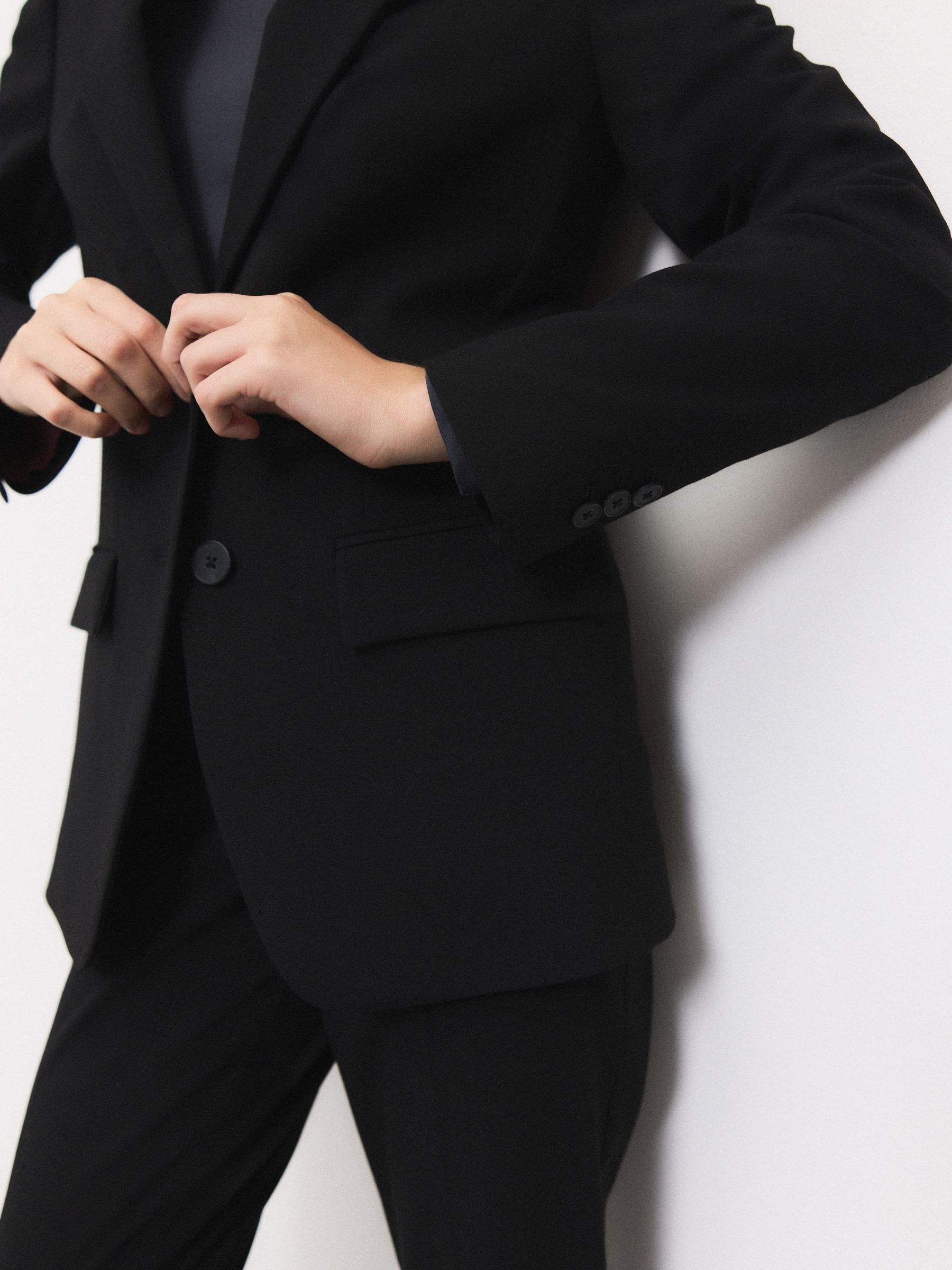 Buy Black Tailored Single Breasted Blazer With Wool from Next Romania