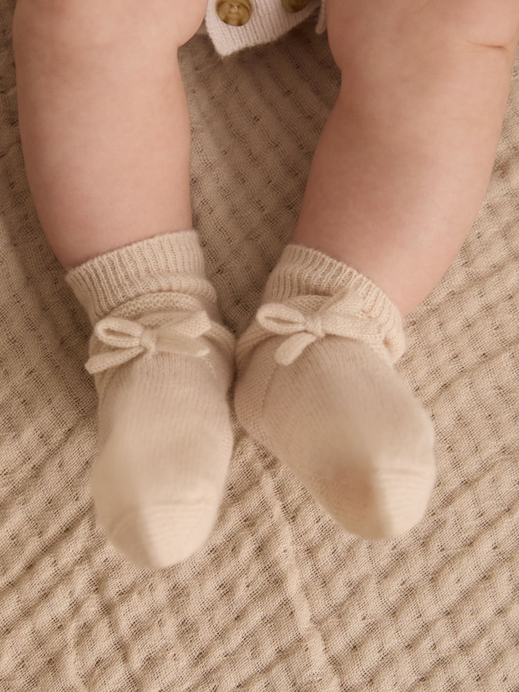 Reiss Ivory Rivelin 2 Pack Cashmere Boots And Mittens Set - Image 1 of 5 Reiss Ivory Rivelin 2 Pack Cashmere Boots And Mittens Set - Image 1 of 5