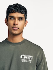 Stan Ray Black Washed Long Haul Graphic Crewneck Sweatshirt - Image 4 of 6