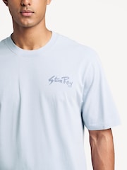 Stan Ray Blue OG Logo Cotton T-Shirt - Image 5 of 8