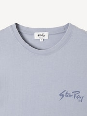 Stan Ray Blue OG Logo Cotton T-Shirt - Image 8 of 8