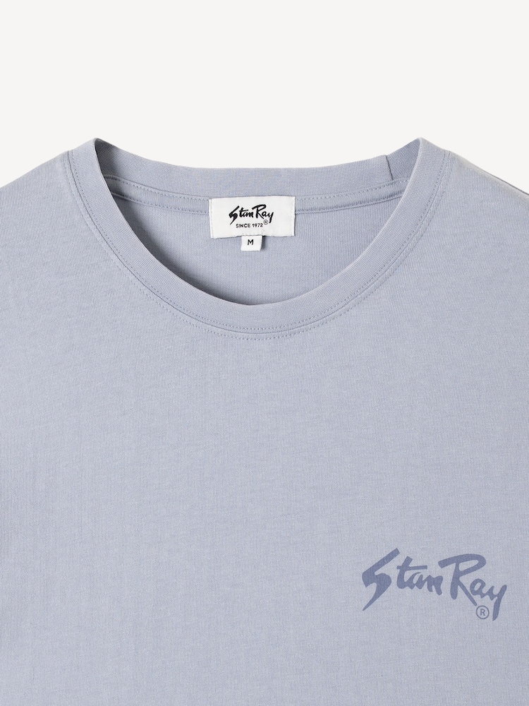 Stan Ray Blue OG Logo Cotton T-Shirt - Image 8 of 8