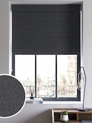 Ink Blue Paras Made to Measure Roman Blind - Image 1 of 6