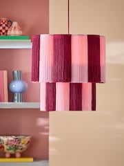 Eleanor Bowmer Red/Pink Scalloped Tassel Pendant Light - Image 1 of 5
