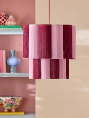 Eleanor Bowmer Red/Pink Scalloped Tassel Pendant Light - Image 2 of 5