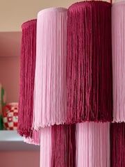 Eleanor Bowmer Red/Pink Scalloped Tassel Pendant Light - Image 3 of 5