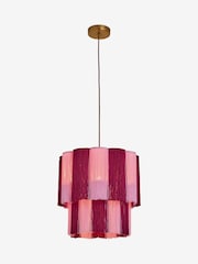 Eleanor Bowmer Red/Pink Scalloped Tassel Pendant Light - Image 4 of 5