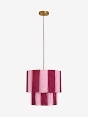Eleanor Bowmer Red/Pink Scalloped Tassel Pendant Light - Image 5 of 5