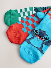 Red/Blue Lilo and Stitch License Cotton Rich Socks 3 Pack - Image 2 of 3