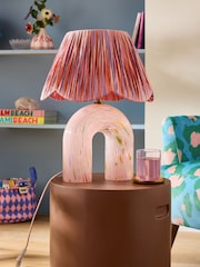 Eleanor Bowmer Pink Confetti Glass Table Lamp - Image 2 of 7