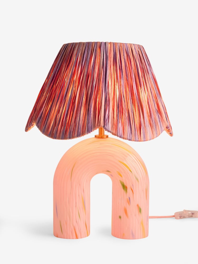 Eleanor Bowmer Pink Confetti Glass Table Lamp - Image 7 of 7