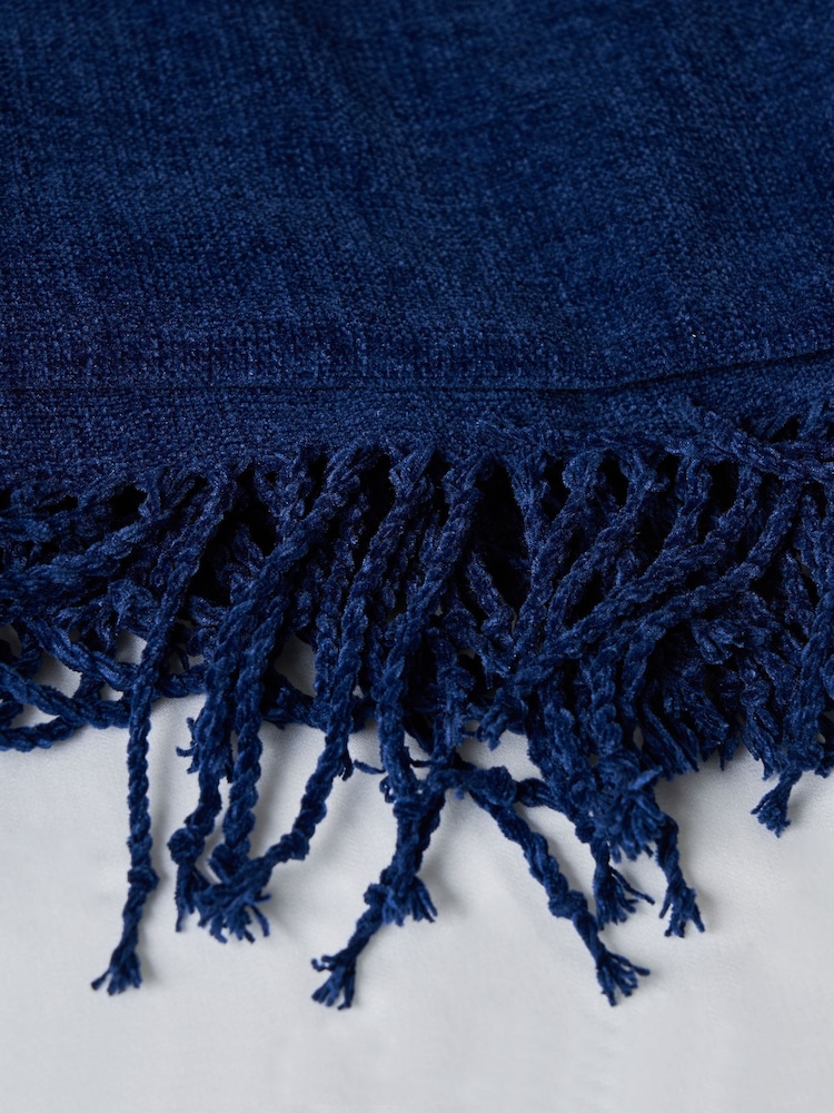 BHS Navy Chenille Throw - Image 2 of 4