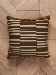 BHS Brown Geo Woven Cushion - Image 3 of 4