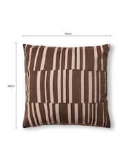 BHS Brown Geo Woven Cushion - Image 4 of 4