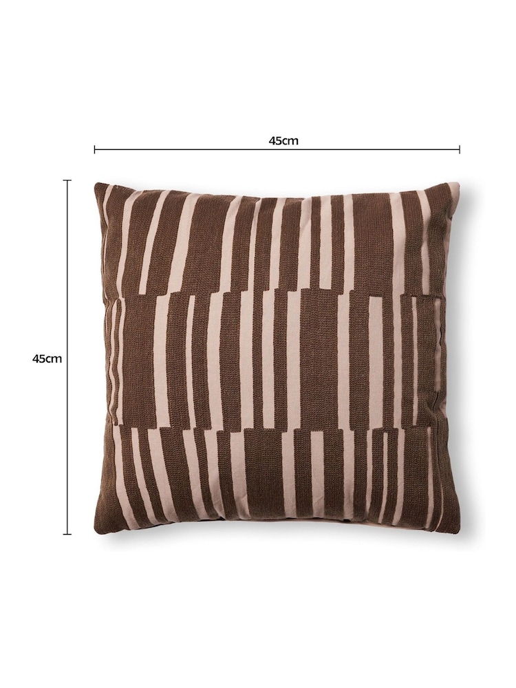 BHS Brown Geo Woven Cushion - Image 4 of 4