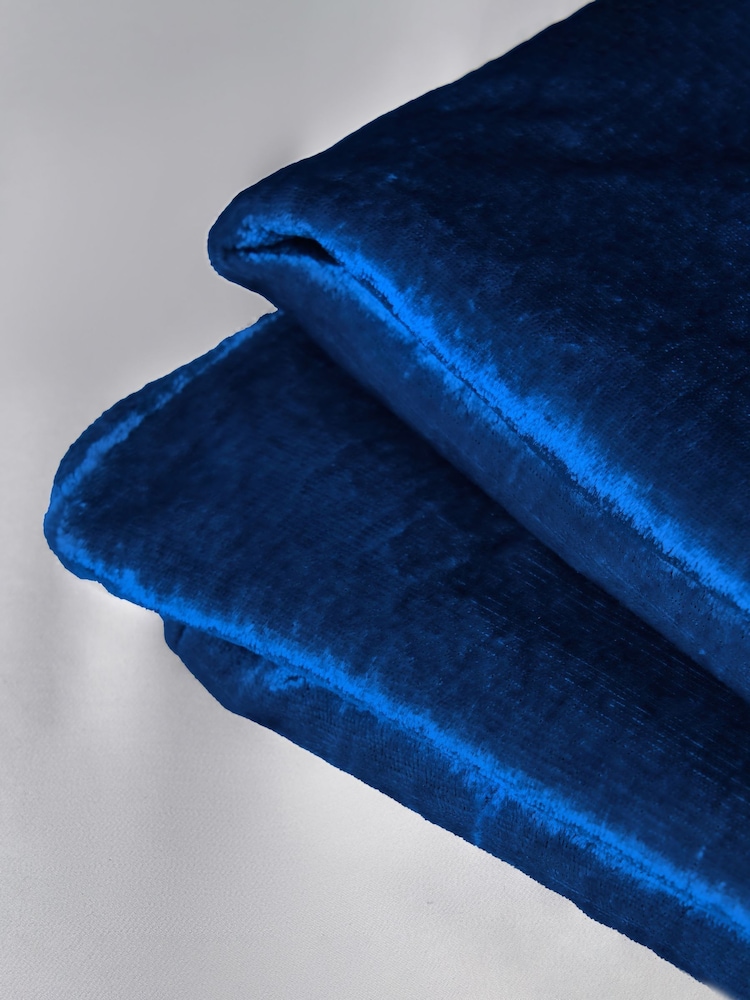 BHS Navy Large Luxury Crushed Velvet Throw - Image 2 of 4