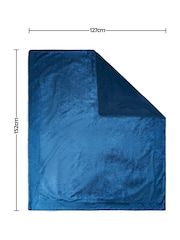 BHS Navy Large Luxury Crushed Velvet Throw - Image 4 of 4