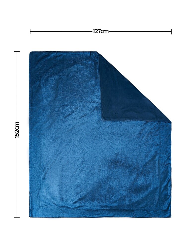 BHS Navy Large Luxury Crushed Velvet Throw - Image 4 of 4 BHS Navy Large Luxury Crushed Velvet Throw - Image 4 of 4