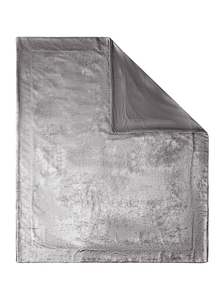 BHS Silver Crushed Velvet Throw - Image 3 of 3