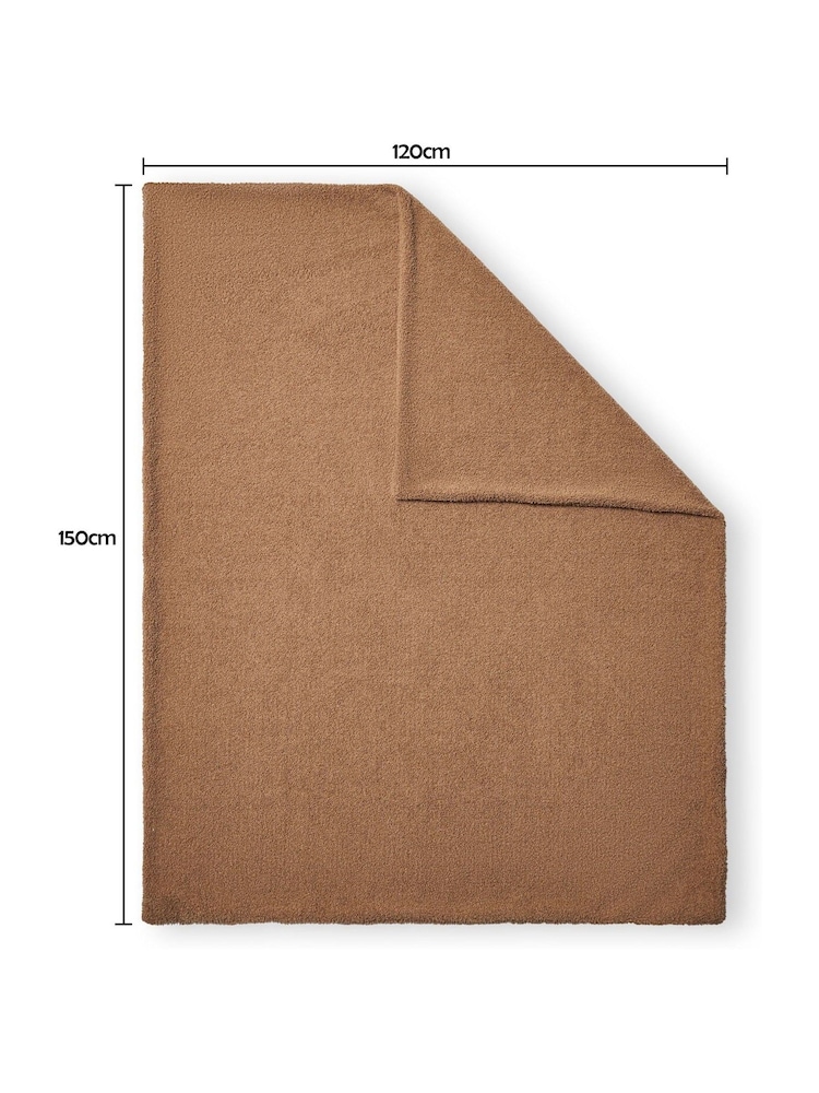BHS Brown Teddy Fleece Throw - Image 4 of 4
