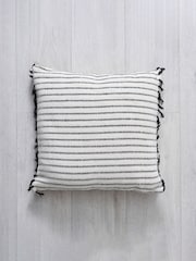 BHS Black 100% Cotton Pin Stripe Cushion - Image 2 of 4
