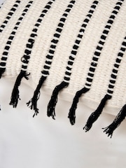 BHS Black 100% Cotton Pin Stripe Cushion - Image 4 of 4