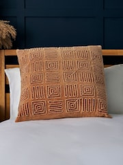 BHS Terracotta Stephanie Acid Wash 100% Cotton Cushion - Image 1 of 4
