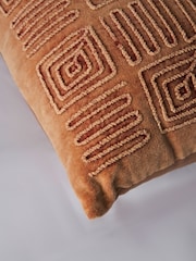 BHS Terracotta Stephanie Acid Wash 100% Cotton Cushion - Image 3 of 4