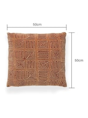 BHS Terracotta Stephanie Acid Wash 100% Cotton Cushion - Image 4 of 4