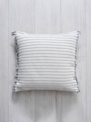 BHS Grey 100% Cotton Pin Stripe Cushion - Image 2 of 4