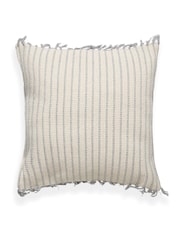 BHS Grey 100% Cotton Pin Stripe Cushion - Image 3 of 4