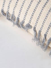 BHS Grey 100% Cotton Pin Stripe Cushion - Image 4 of 4