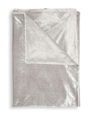 BHS Silver Large Luxury Crushed Velvet Throw - Image 3 of 3